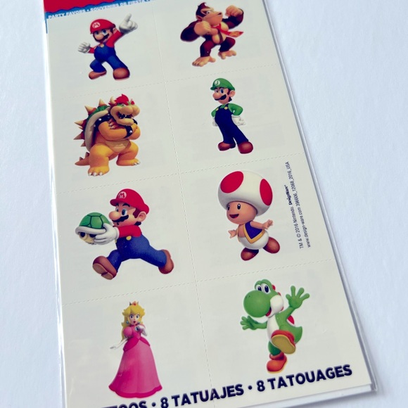 8 pcs Super Mario Temporary Tattoos - Picture 4 of 9